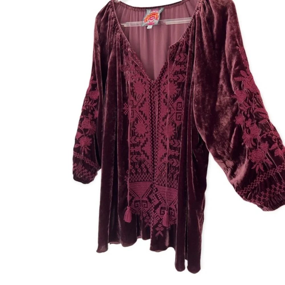 Johnny Was Daniella Embroidered Velvet
Peasant Blouse - Picture 1 of 7